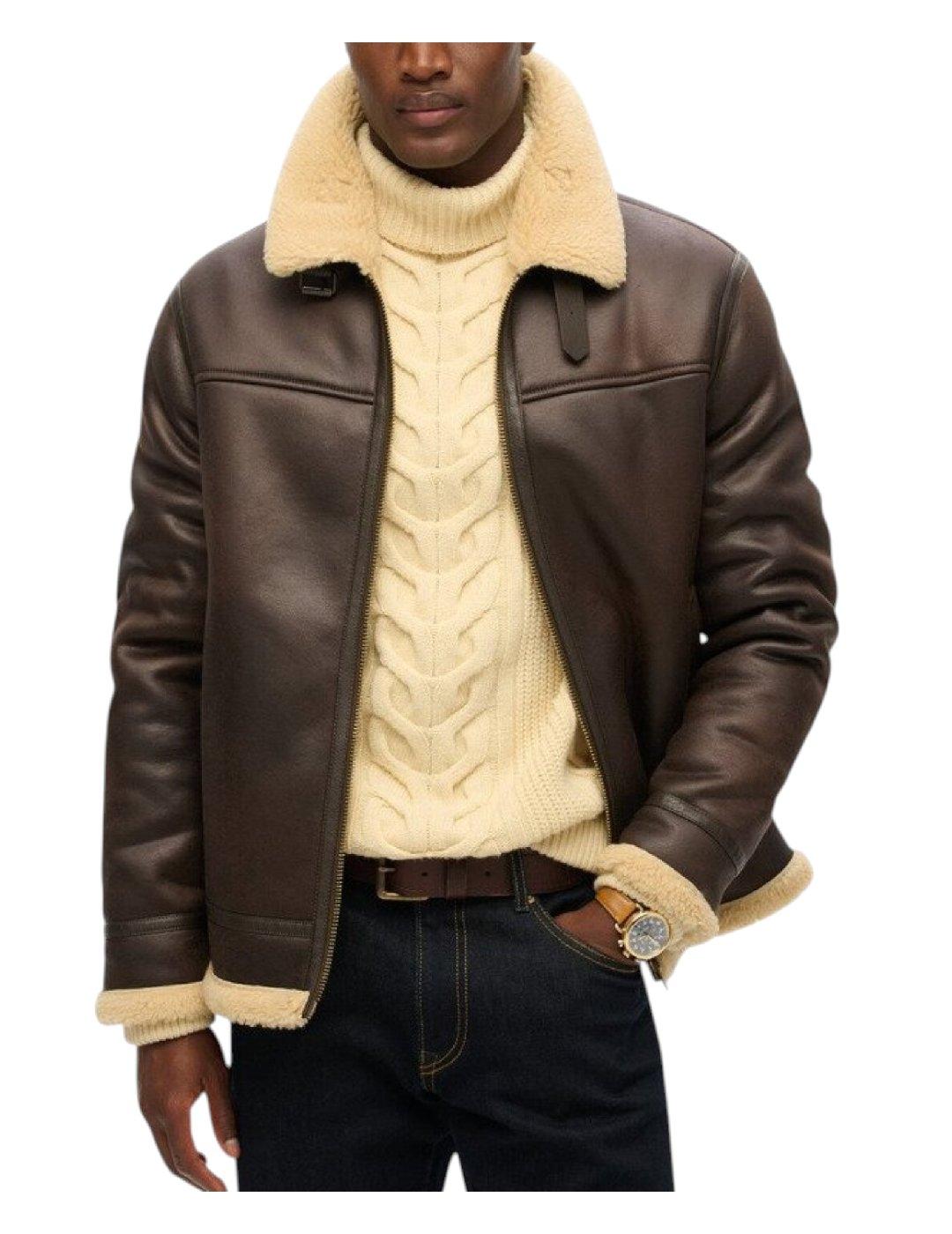 Chaqueta de aviador de borrego sintético Superdry