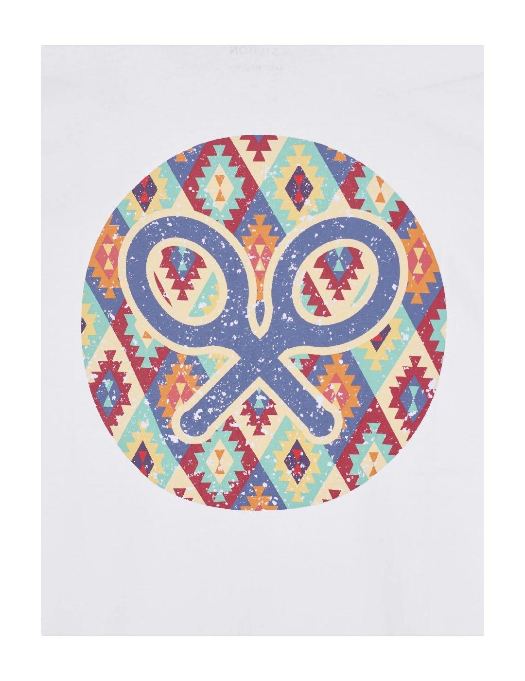 Camiseta círculo étnico multicolor Silbon