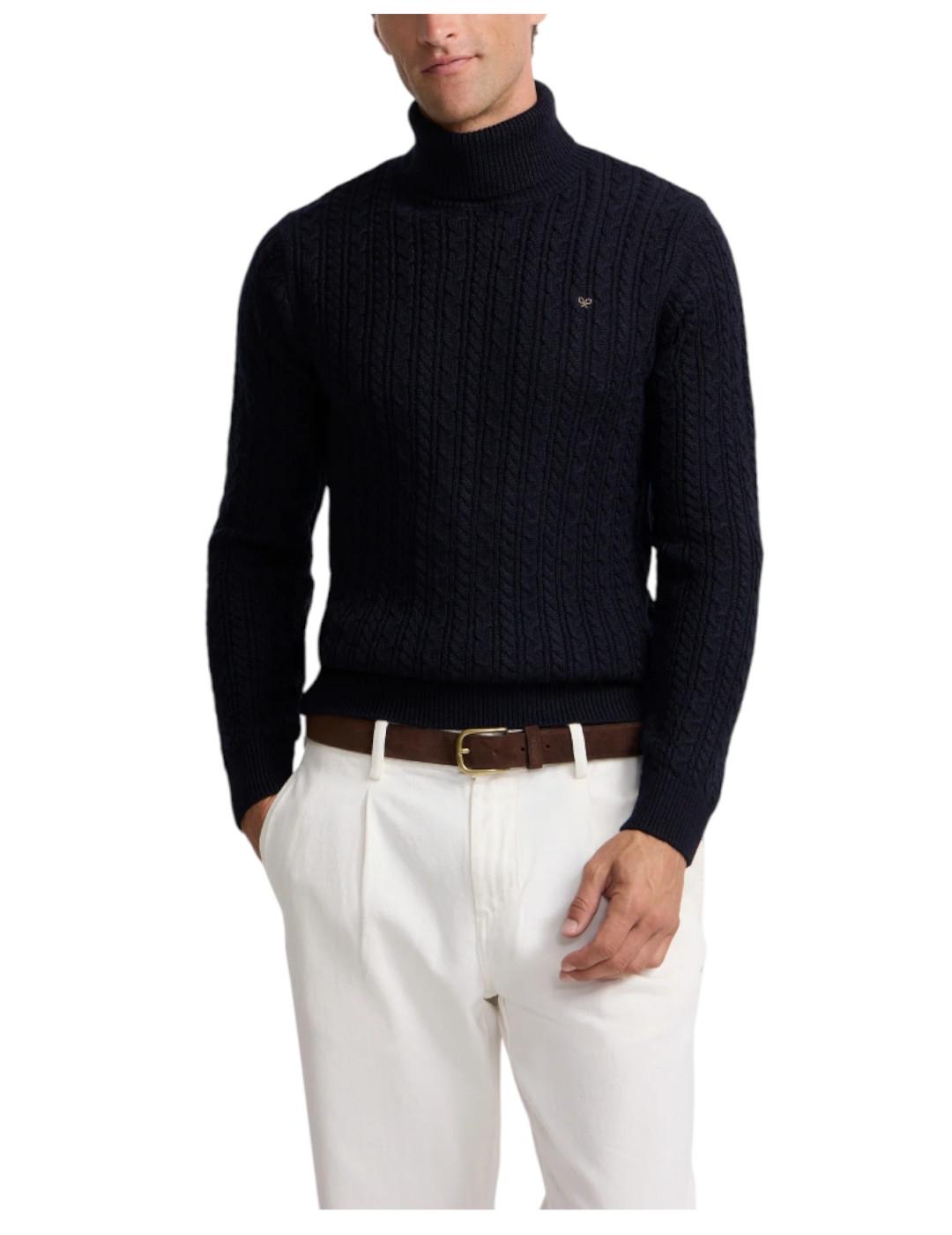 Jersey punto cuello vuelto de ochos Silbon