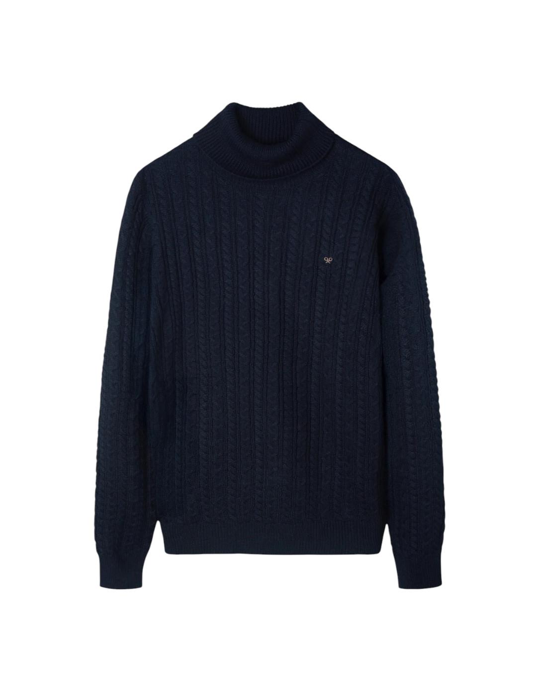 Jersey punto cuello vuelto de ochos Silbon