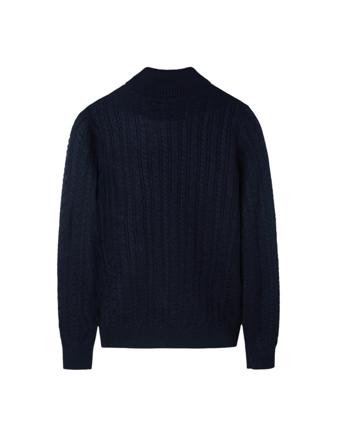 Jersey punto cuello vuelto de ochos Silbon