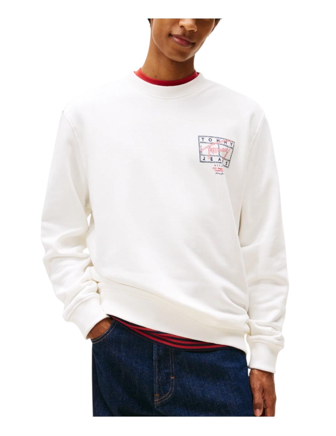 Sudadera Reg Entry Ecru Tommy Jeans